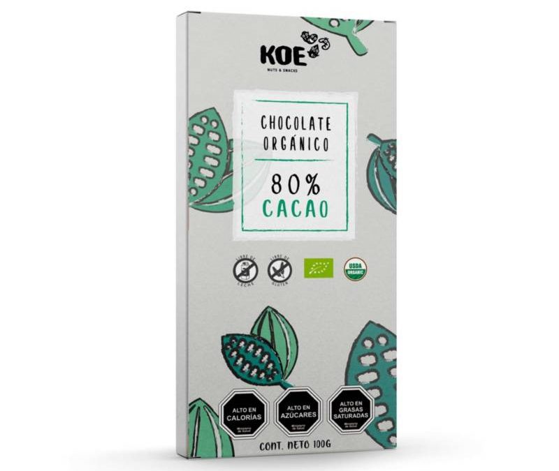 Barra de chocolate orgánico 80% cacao Koe
